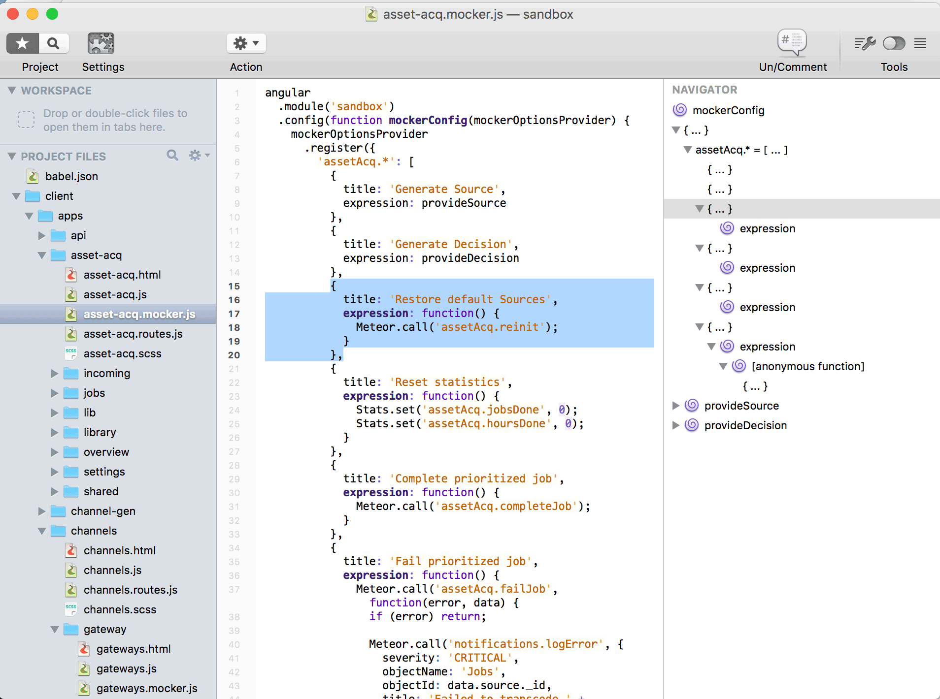Prototype code environment